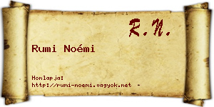 Rumi Noémi névjegykártya